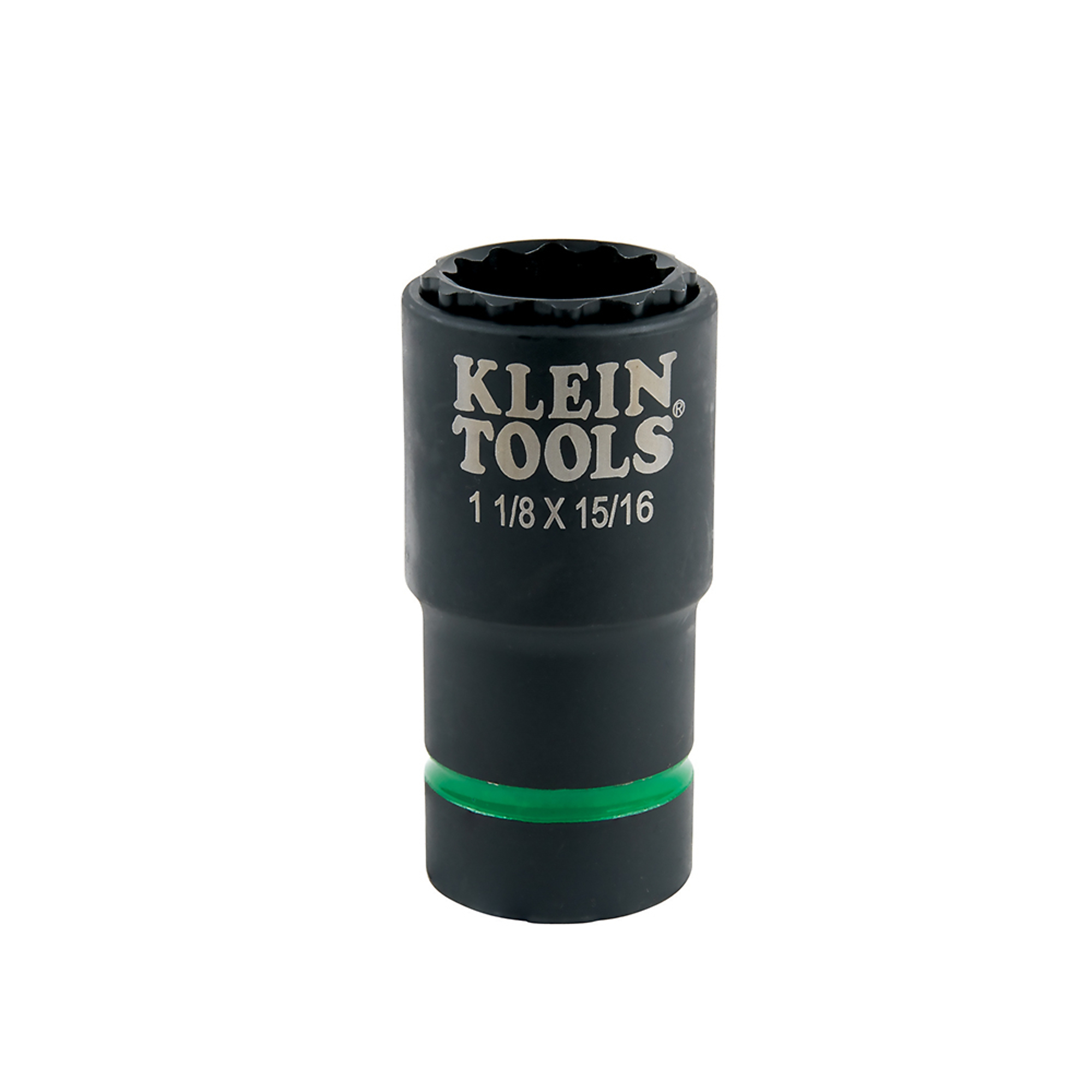 Klein Tools, 2in.-1 Impact Socket, 12-Point, 1-1/8 and 15/16in., Pieces (qty.) 1 Model# 66016